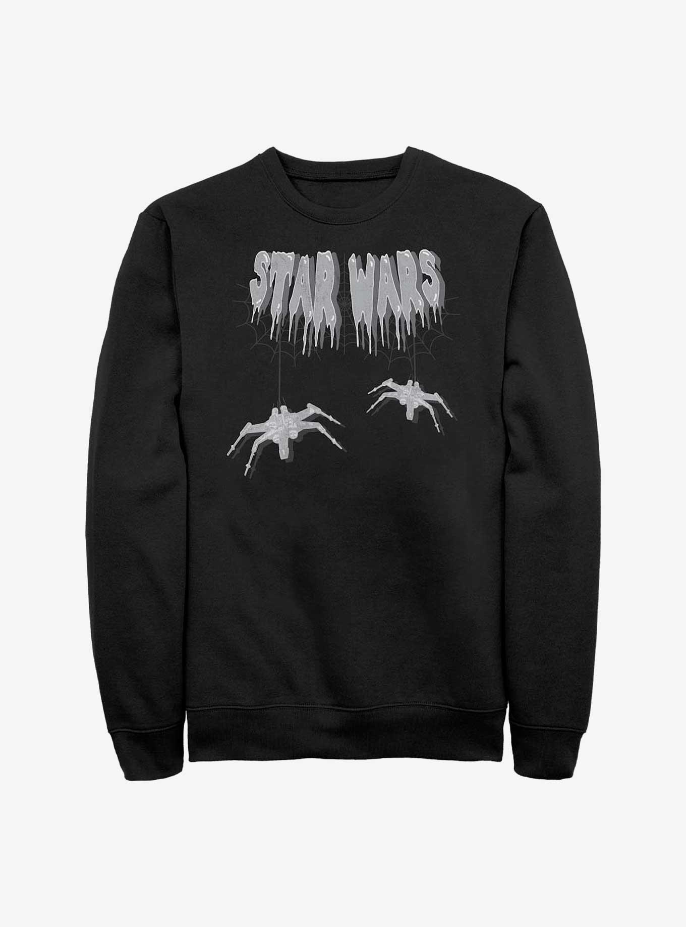 Star Wars Spooky Spiders X-Wing Logo Sweatshirt, BLACK, hi-res