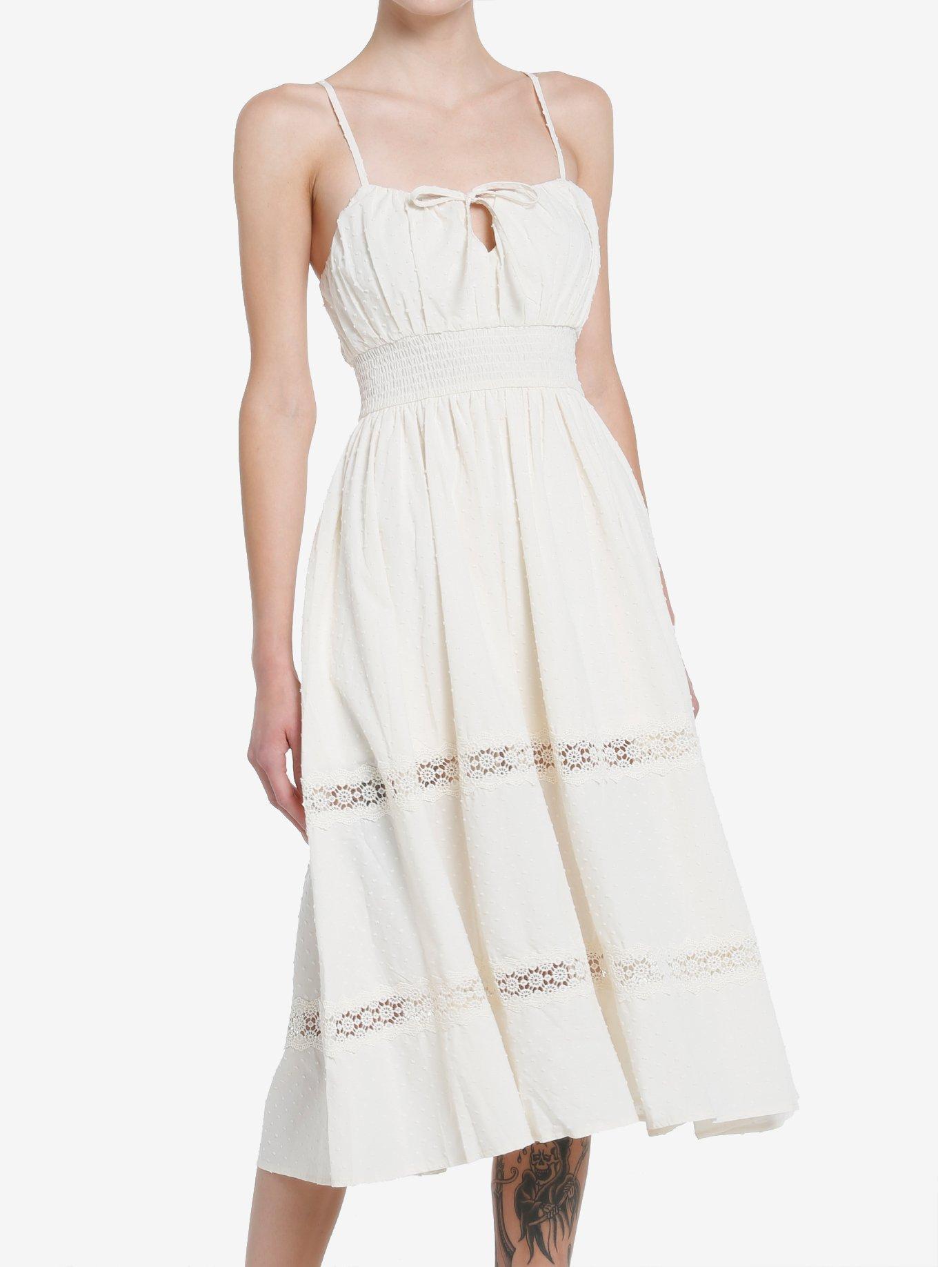 Cream Textured Cami Midi Dress | Hot Topic