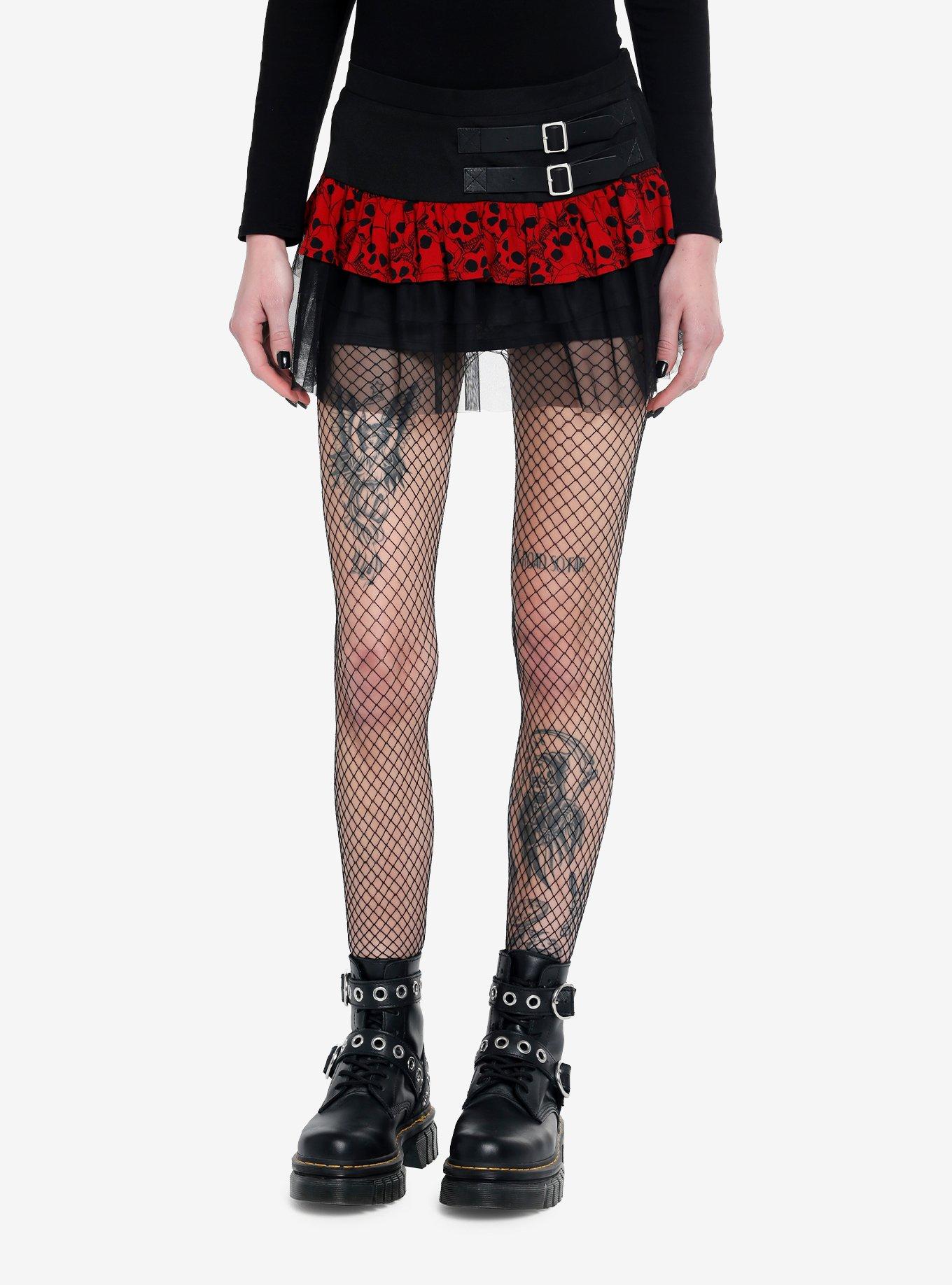 Hot Topic Micro Net Skull Print Tights