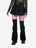 Black Pleated Mini Skirt With Leg Warmers, BLACK, hi-res