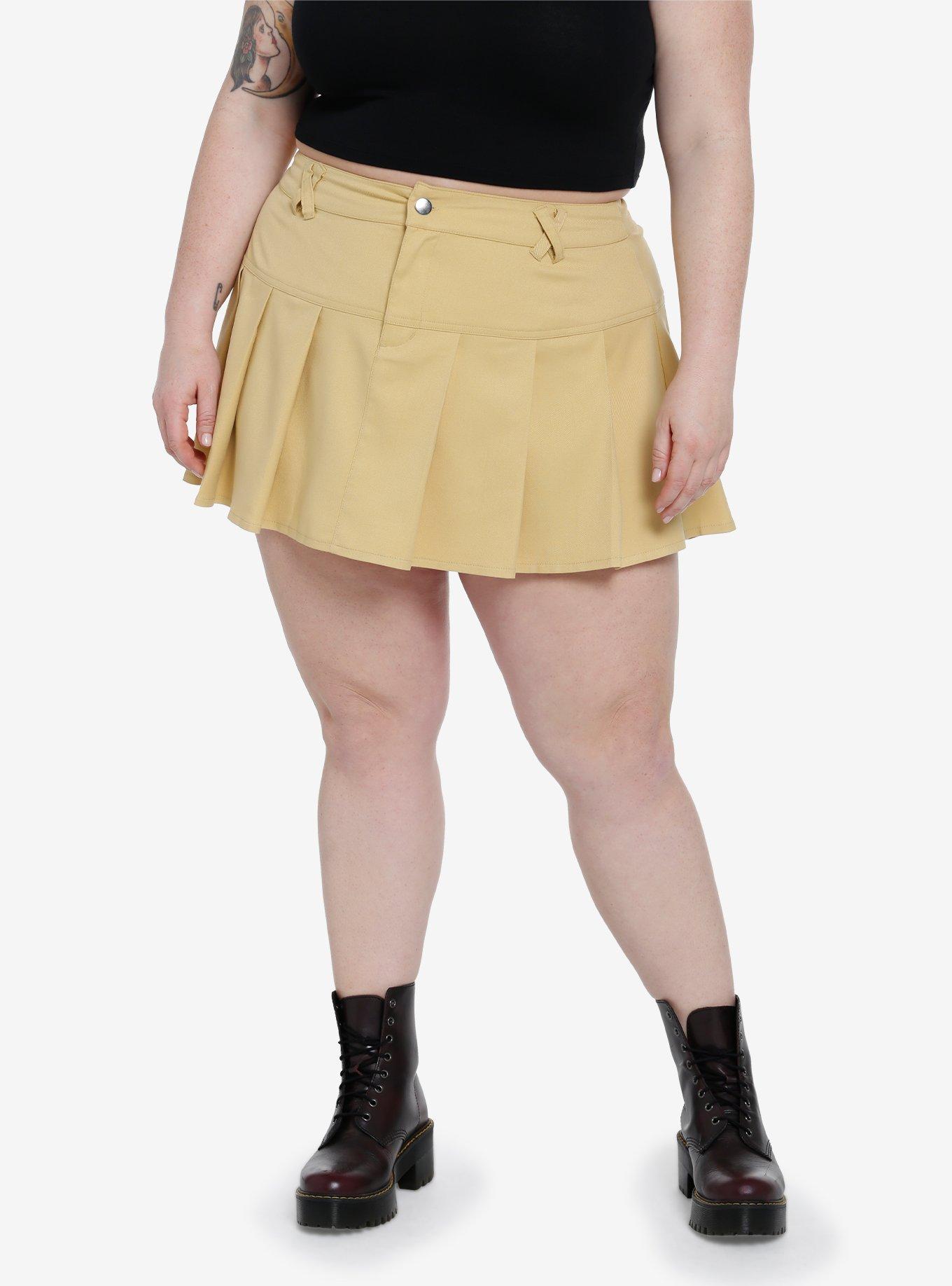 Plus size shop mini skirts khaki