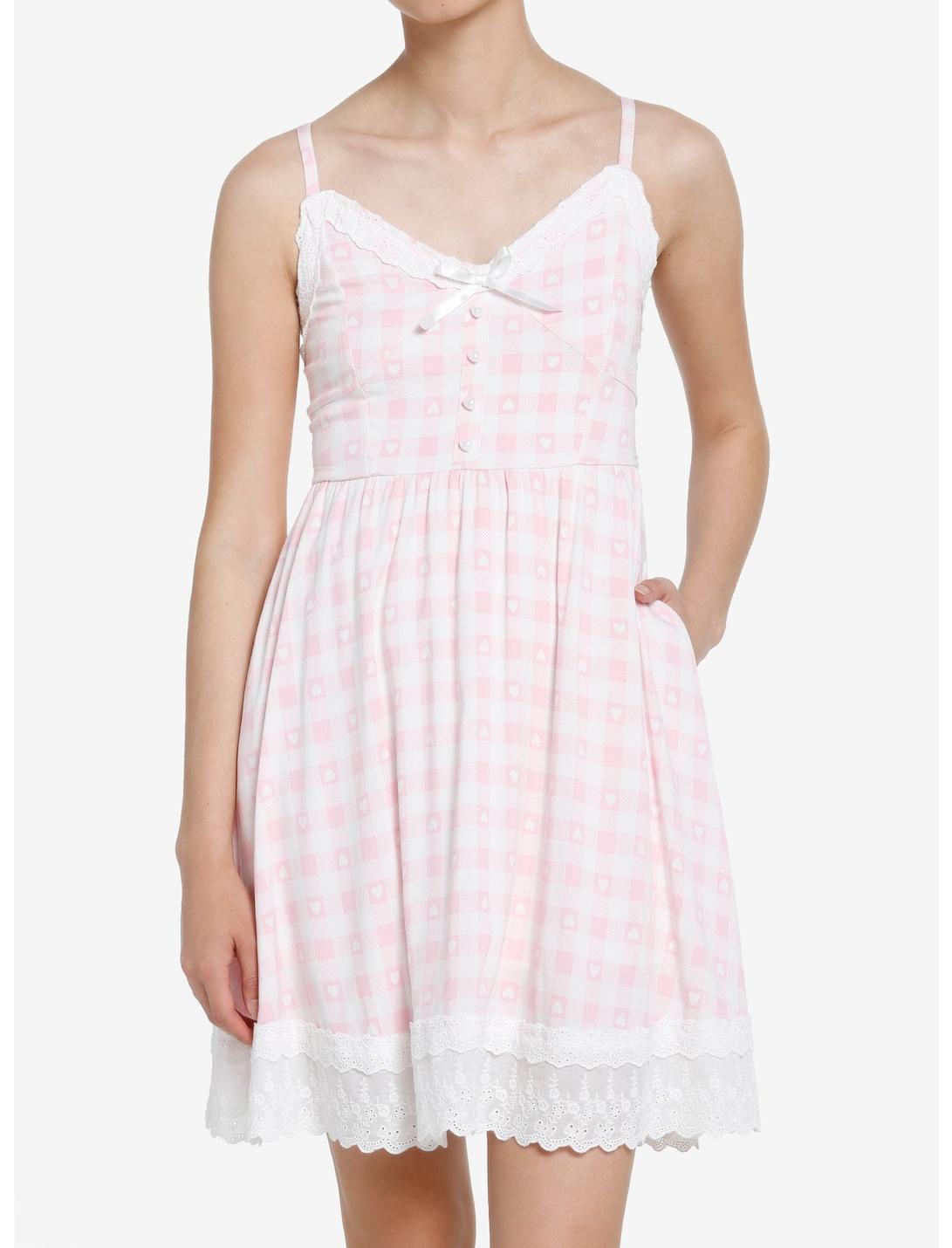 Sweet Society Pink Gingham Heart Dress | Hot Topic