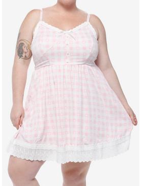 Sweet Society Pink Gingham Heart Dress Plus Size, , hi-res