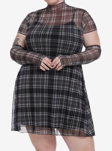 grey plaid dress outfit Women's Primrose Maxi Dress Light Blue Plaid XS main image 1