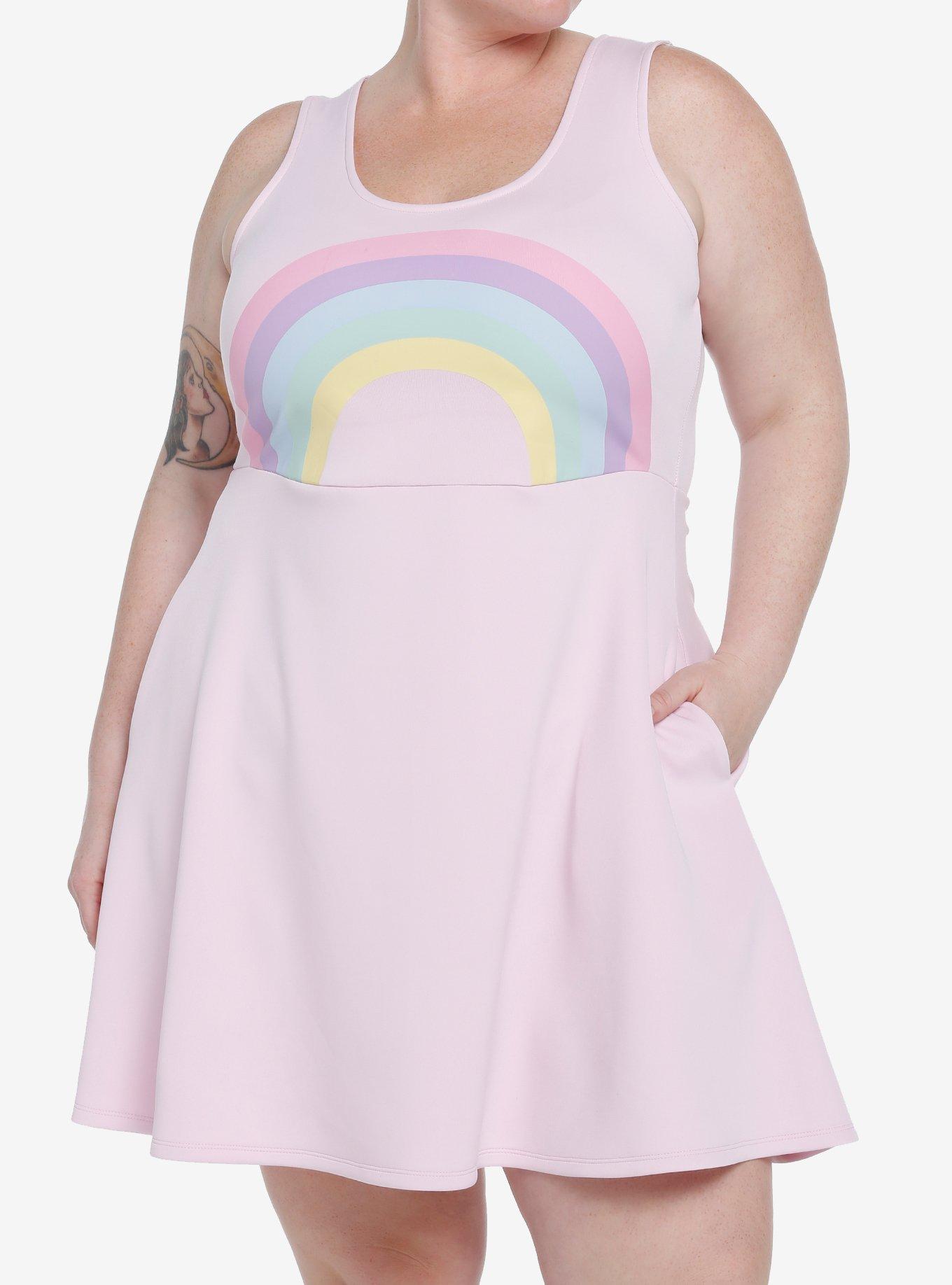 Sweet Society Pastel Rainbow Tank Dress Plus Size