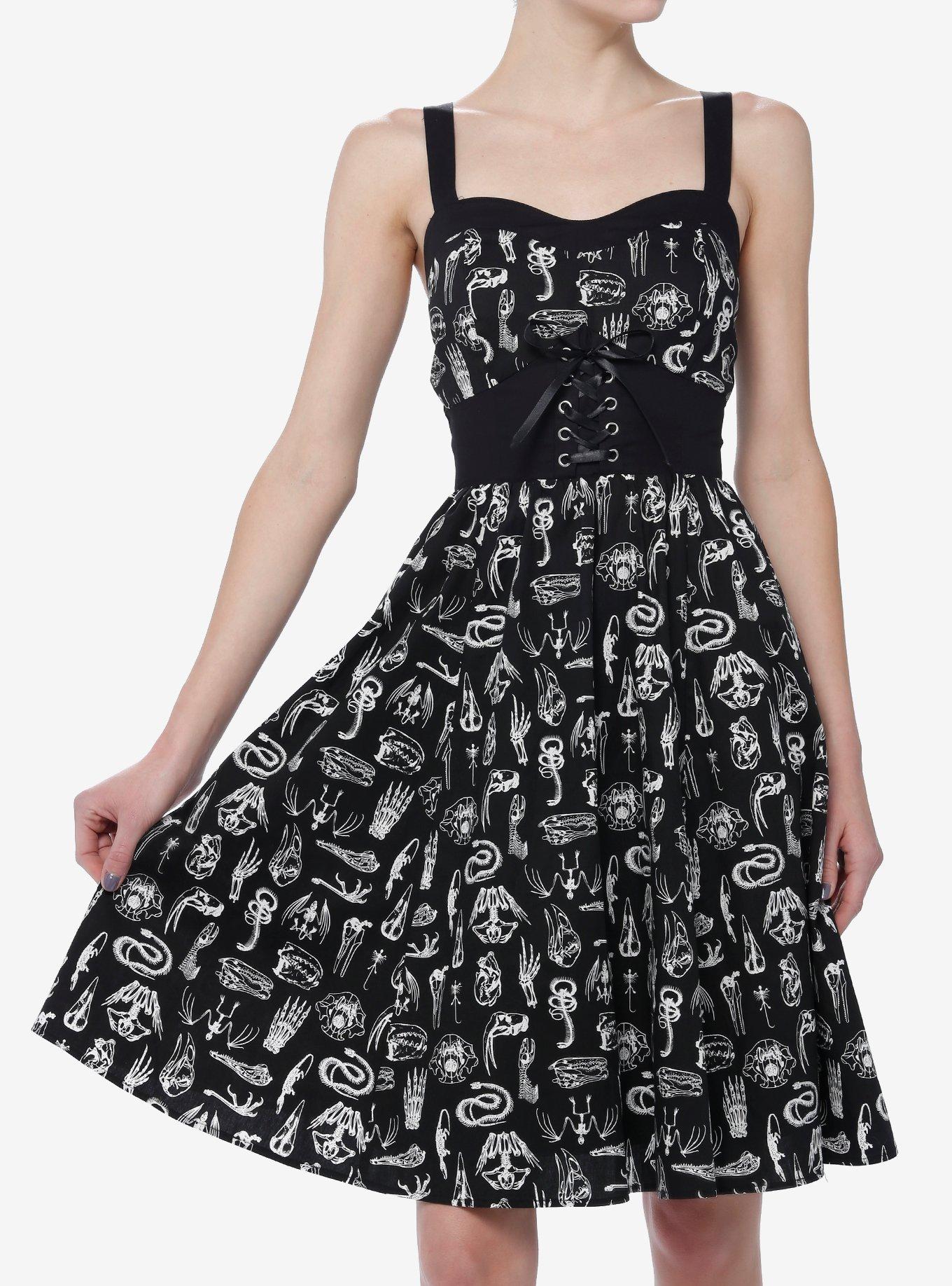 Social Collision Animal Anatomy Retro Swing Dress, MULTI, hi-res