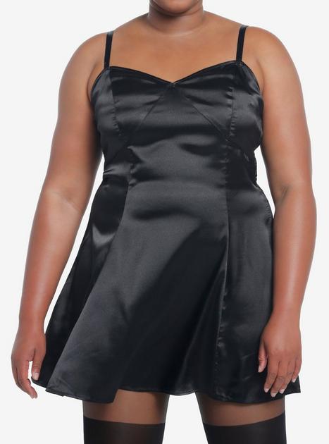 knee length dresses for ladies Plus Ruched Satin Mini Dress – TrendsGlow