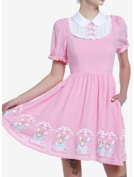 Pink Clown Bear Carousel Bib Sweetheart Dress, , hi-res