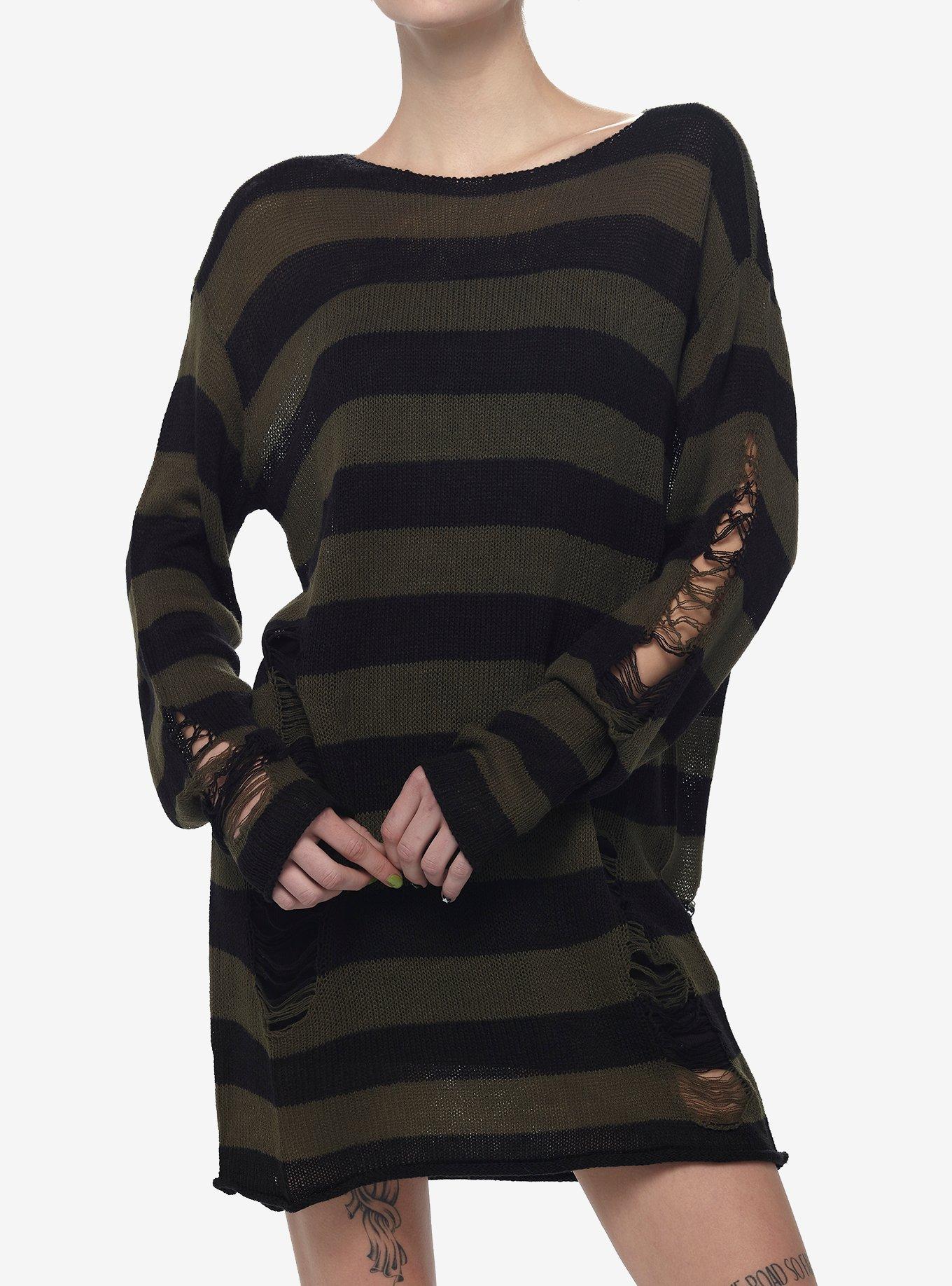 Striped band print sweater