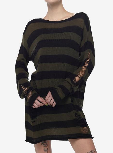 Black ripped sweater dress best sale