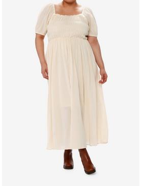 Thorn & Fable Ivory Smocked Maxi Dress Plus Size, , hi-res