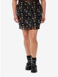 Social Collision Zombie Mona Lisa Mesh Skirt Plus Size, MULTI, hi-res
