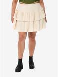 Thorn & Fable Ivory Lace-Up Tiered Skirt Plus Size, IVORY, hi-res