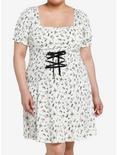 Thorn & Fable Mystical Icons Lace-Up Babydoll Dress, IVORY, hi-res