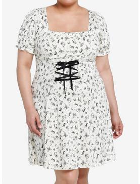 Plus Size Thorn & Fable Mystical Icons Lace-Up Babydoll Dress, , hi-res