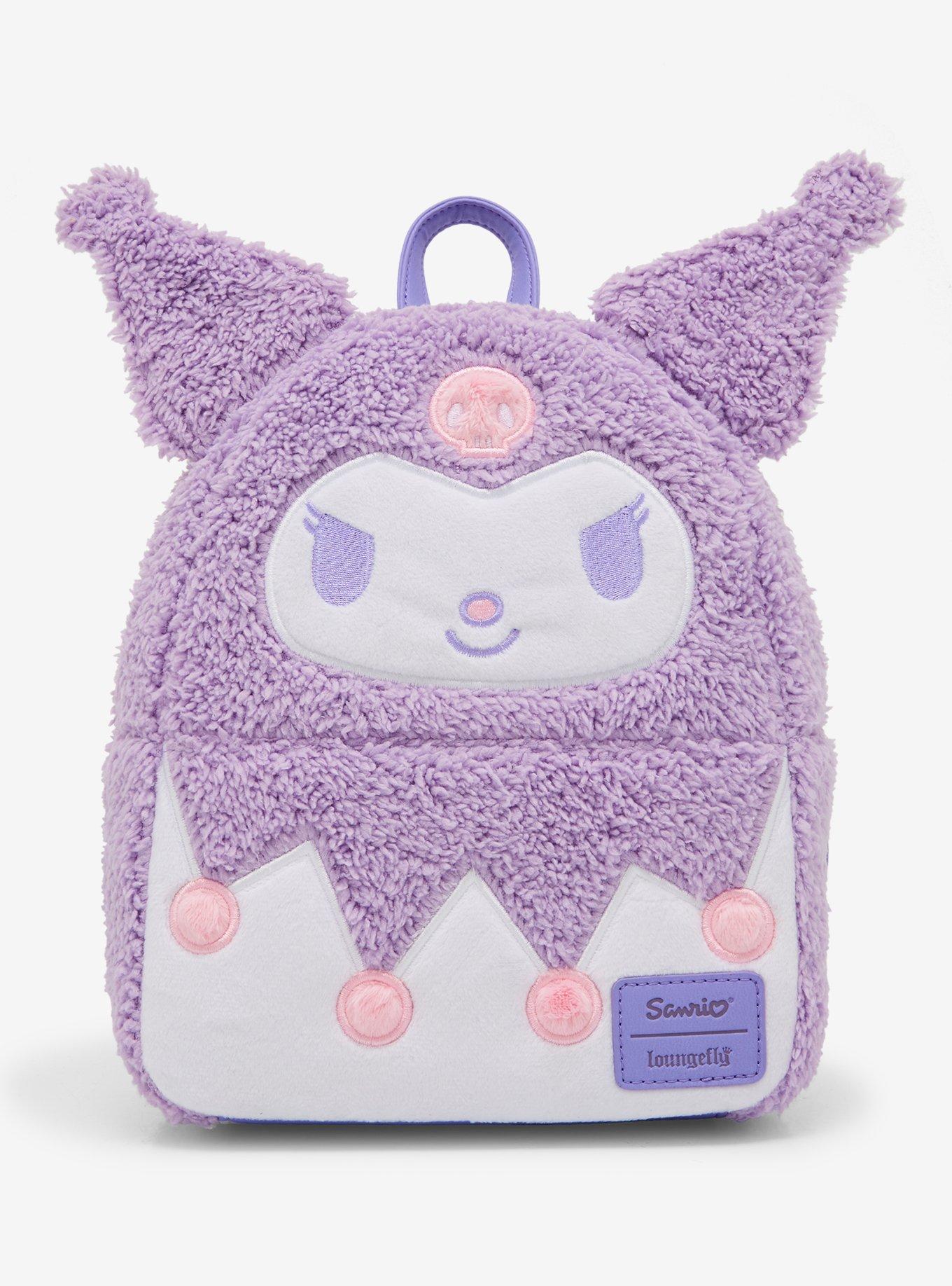 Loungefly Kuromi Pastel Fuzzy Mini Backpack, , hi-res