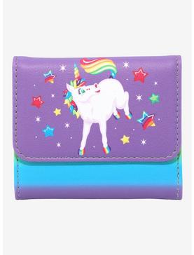 Loungefly Lisa Frank Rainbow Unicorn Mini Flap Wallet, , hi-res
