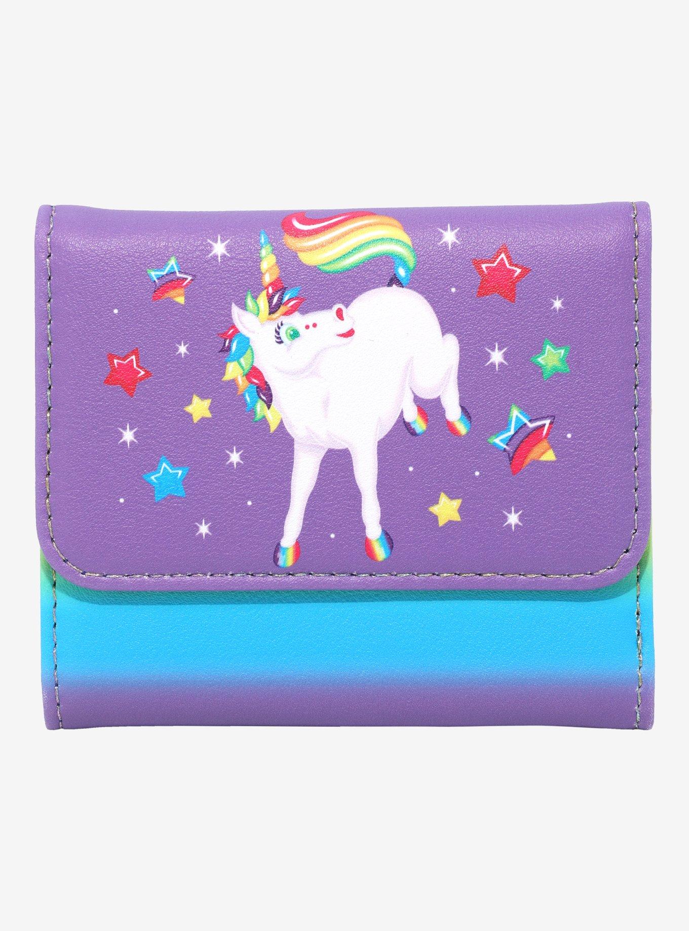 Loungefly Lisa Frank Rainbow Unicorn Mini Flap Wallet, , hi-res