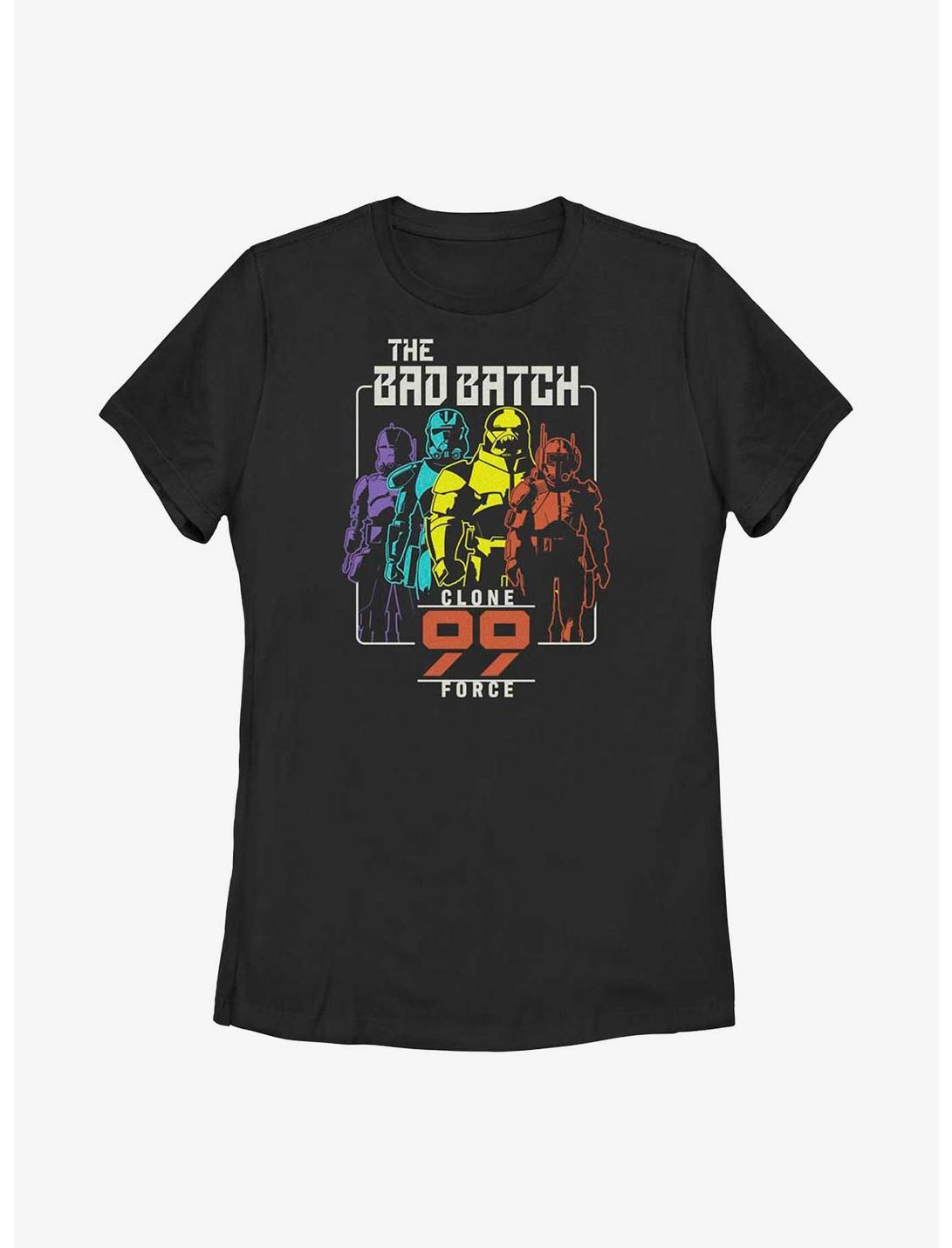 Star Wars: The Bad Batch Rainbow Clones Womens T-Shirt, BLACK, hi-res