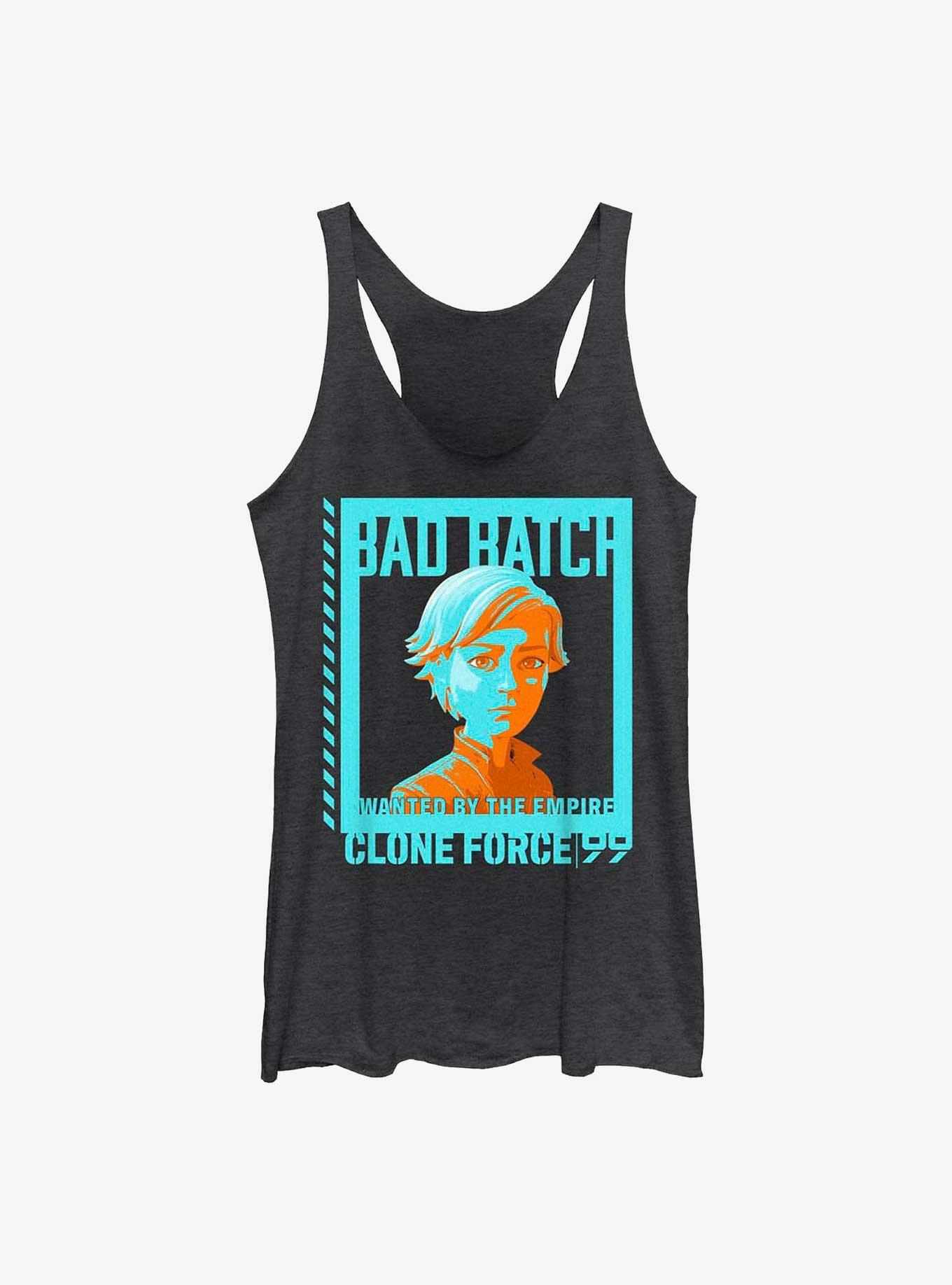 Star Wars: The Bad Batch Omega Wanted Womens Tank Top, BLK HTR, hi-res