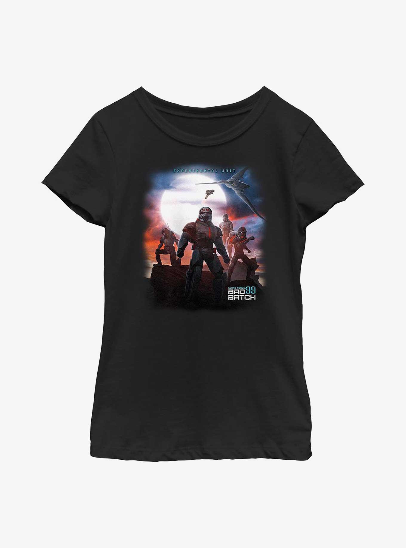 Star Wars: The Bad Batch Poster Youth Girls T-Shirt, BLACK, hi-res