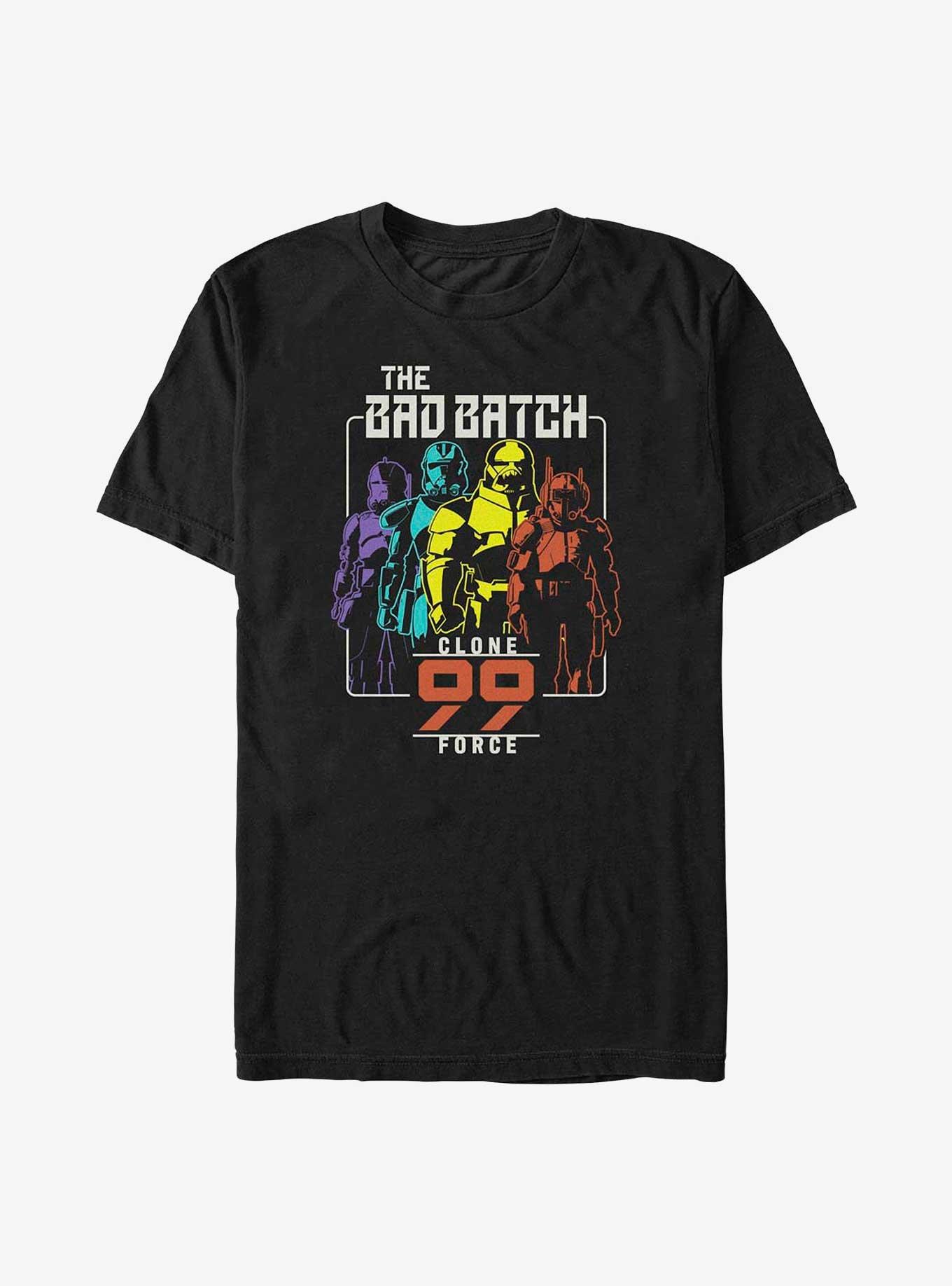 Star Wars: The Bad Batch Rainbow Clones T-Shirt, BLACK, hi-res