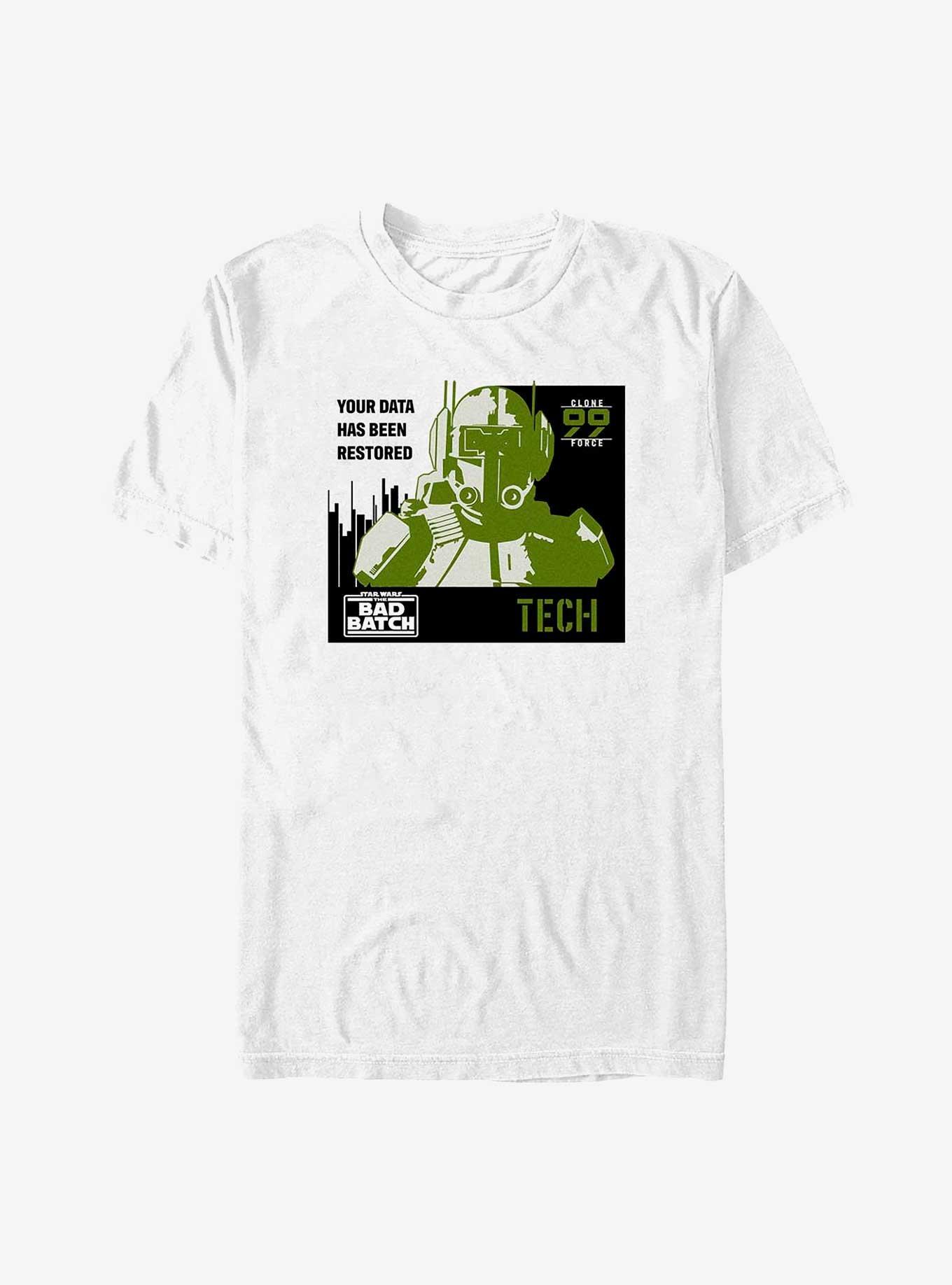 Star Wars: The Bad Batch Restored Data T-Shirt, WHITE, hi-res