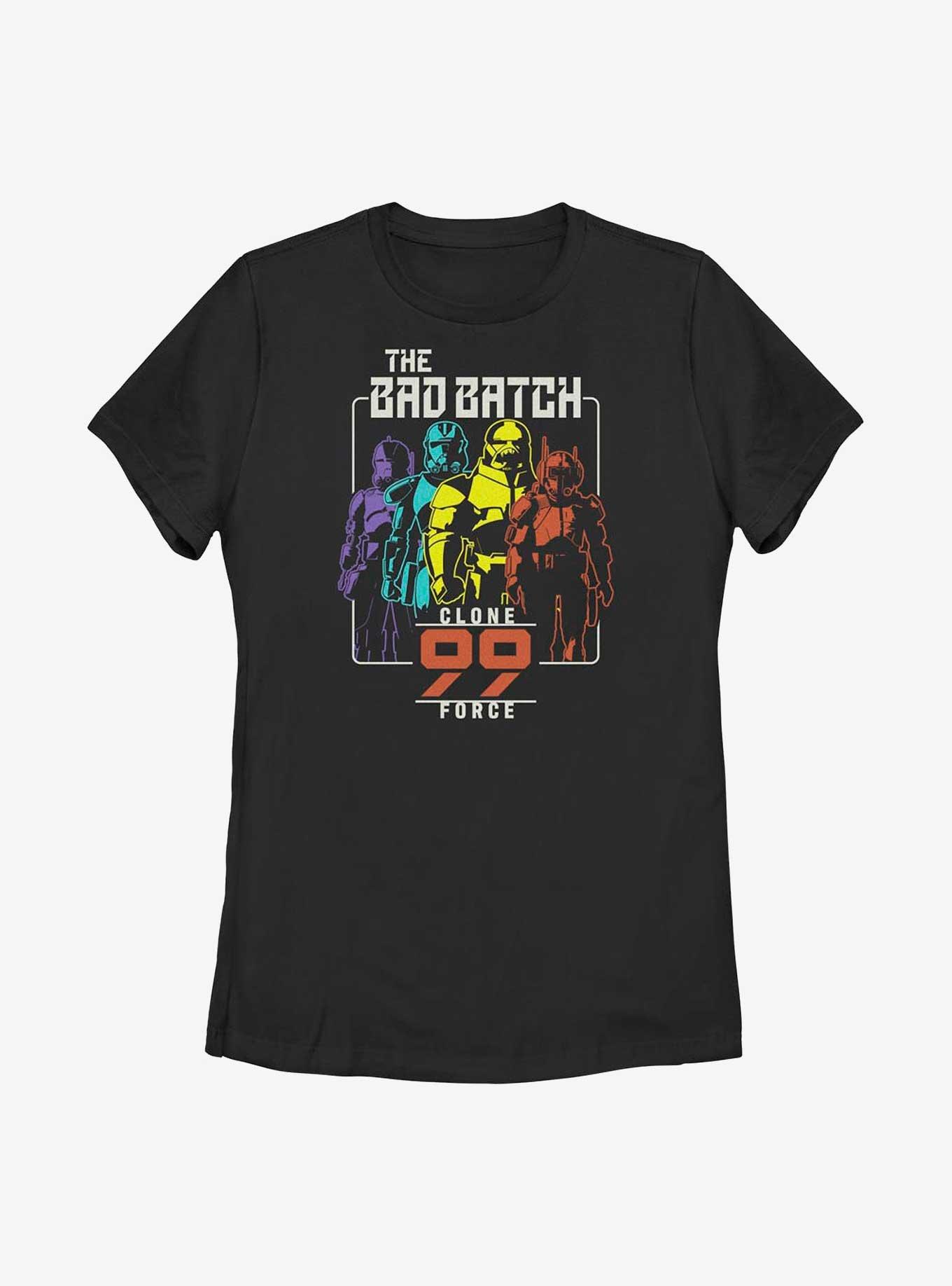 Star Wars: The Bad Batch Rainbow Clones Womens T-Shirt, BLACK, hi-res