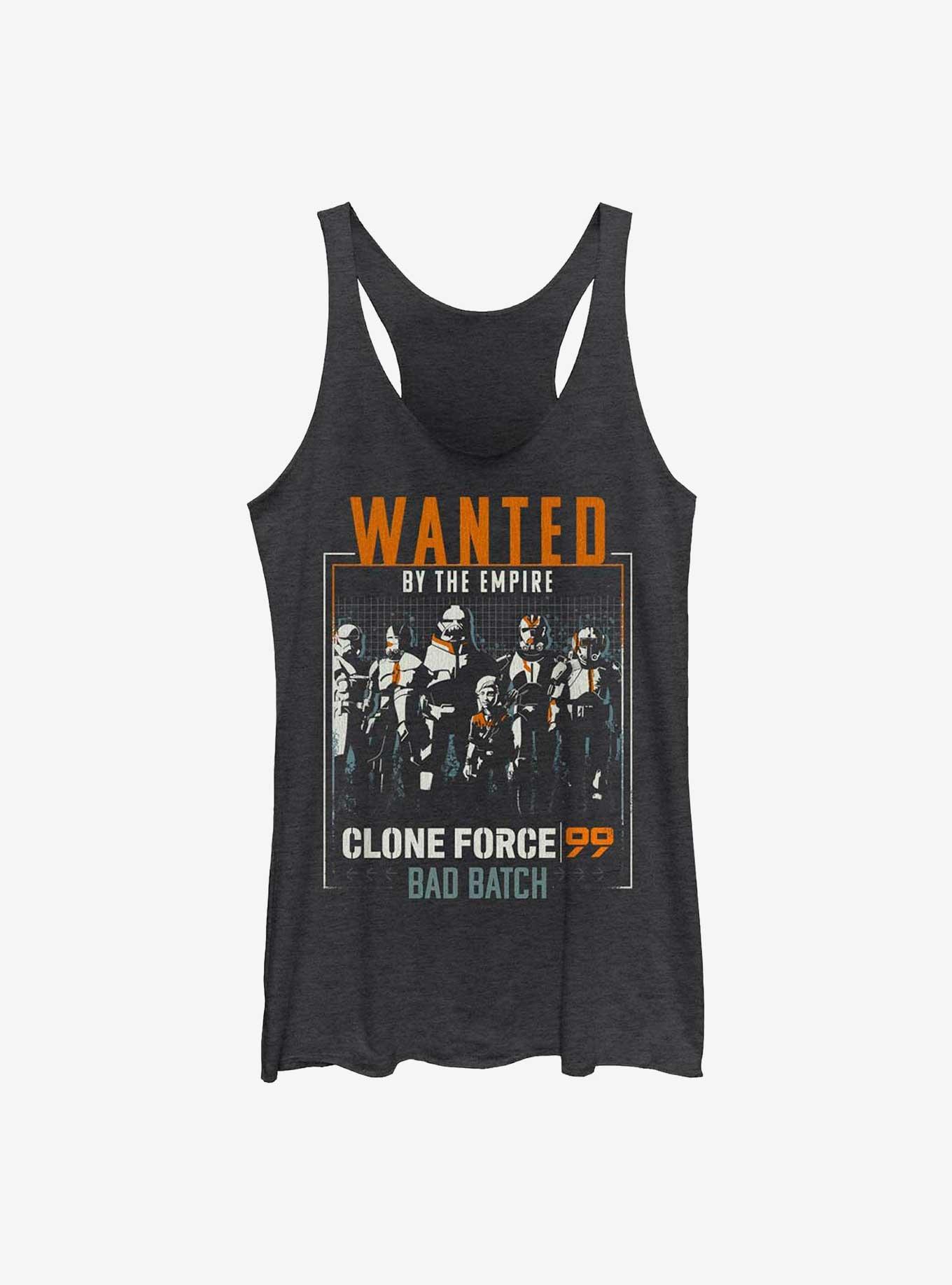 Star Wars: The Bad Batch Wanted Clones Womens Tank Top, BLK HTR, hi-res