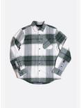 Green Thermal Lined Flannel Long Sleeve Shacket Button-Up Shirt Jacket, GREEN, hi-res