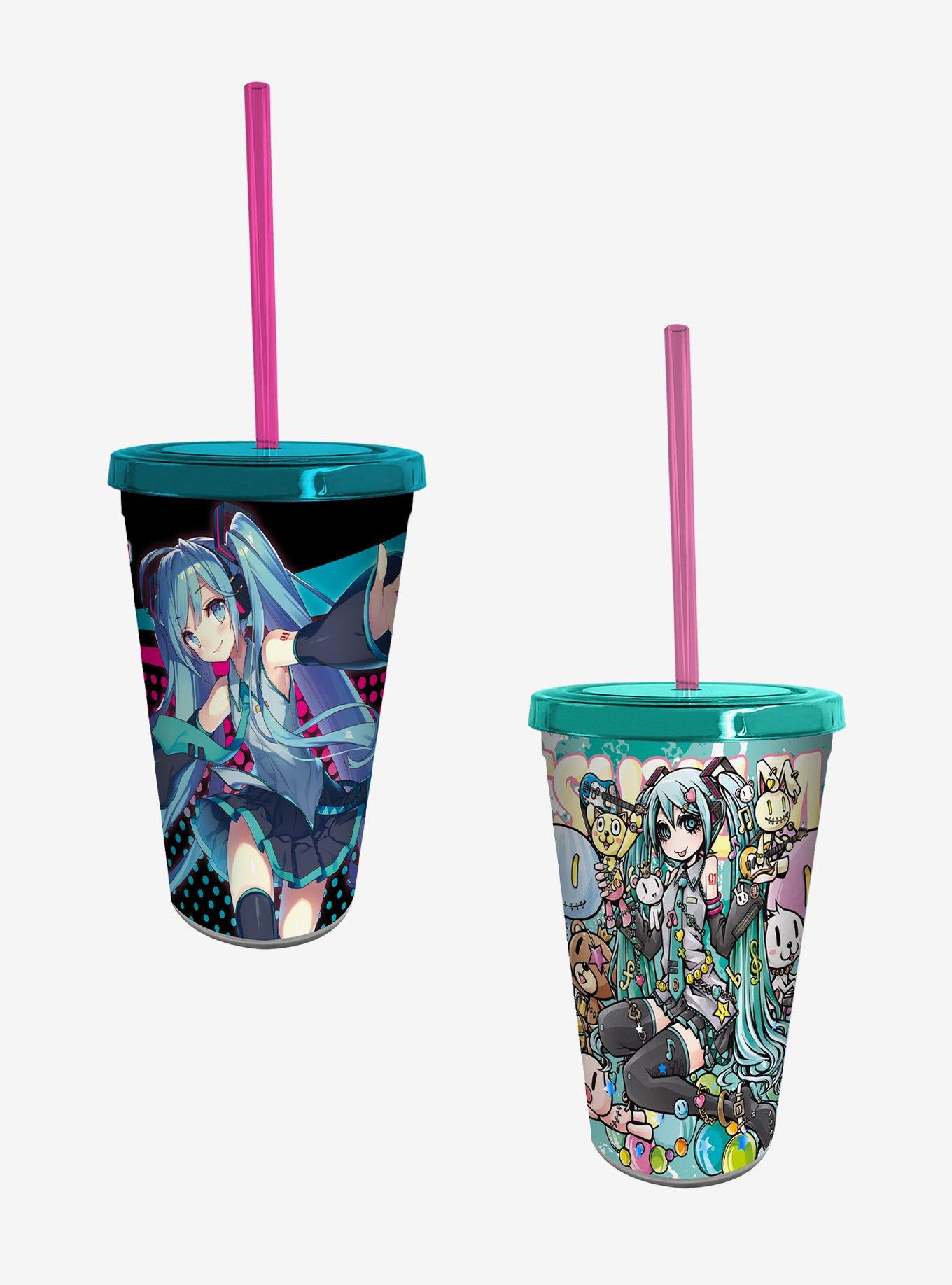 Japanese Cartoon Tumbler with Straw Warm Cool Lovely Cup Hello