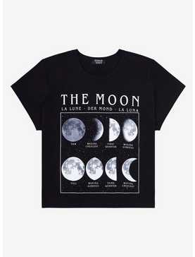 Cosmic Aura Moon Phases Glow-In-The-Dark Girls Crop T-Shirt Plus Size, , hi-res