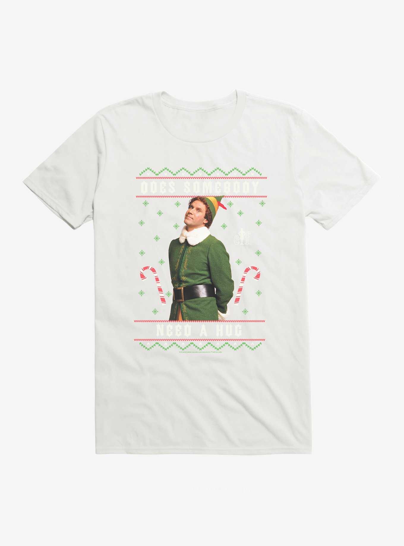 Elf Does Somebody Need A Hug T-Shirt, , hi-res