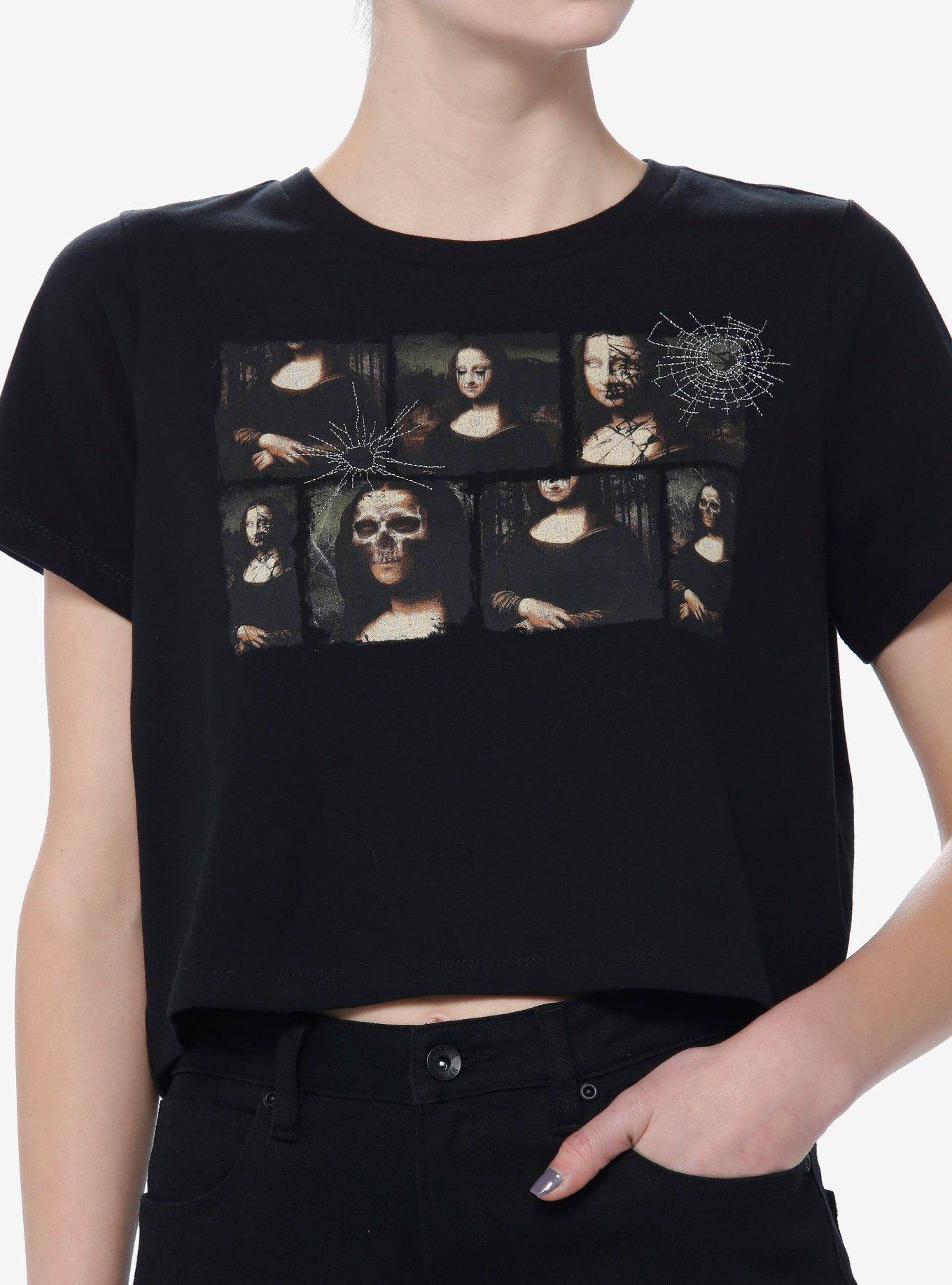Social Collision Zombie Mona Lisa Girls Crop T-Shirt, , hi-res
