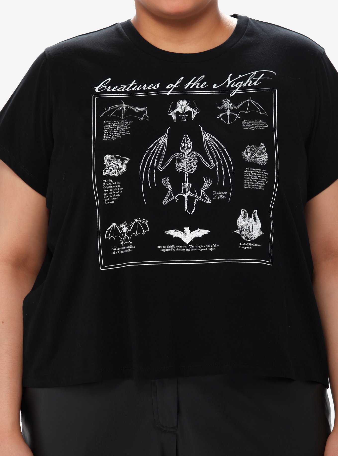 Social Collision Night Creature Anatomy Girls Crop T-Shirt Plus Size, , hi-res