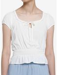 Thorn & Fable Ivory Smock Girls Crop Top, IVORY, hi-res
