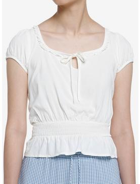 Thorn & Fable Ivory Smock Girls Crop Top, , hi-res