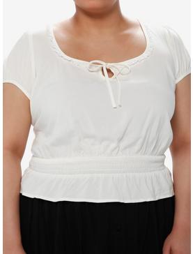 Thorn & Fable Ivory Smock Girls Crop Top Plus Size, , hi-res