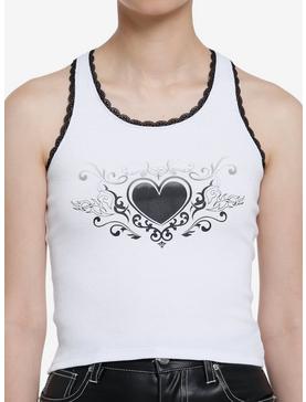 Thorn & Fable Heart Lace Girls Tank Top, , hi-res