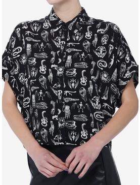 Social Collision Animal Anatomy Girls Boxy Woven Button-Up, , hi-res