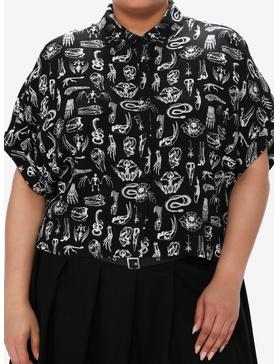 Social Collision Animal Anatomy Girls Boxy Woven Button-Up Plus Size, , hi-res