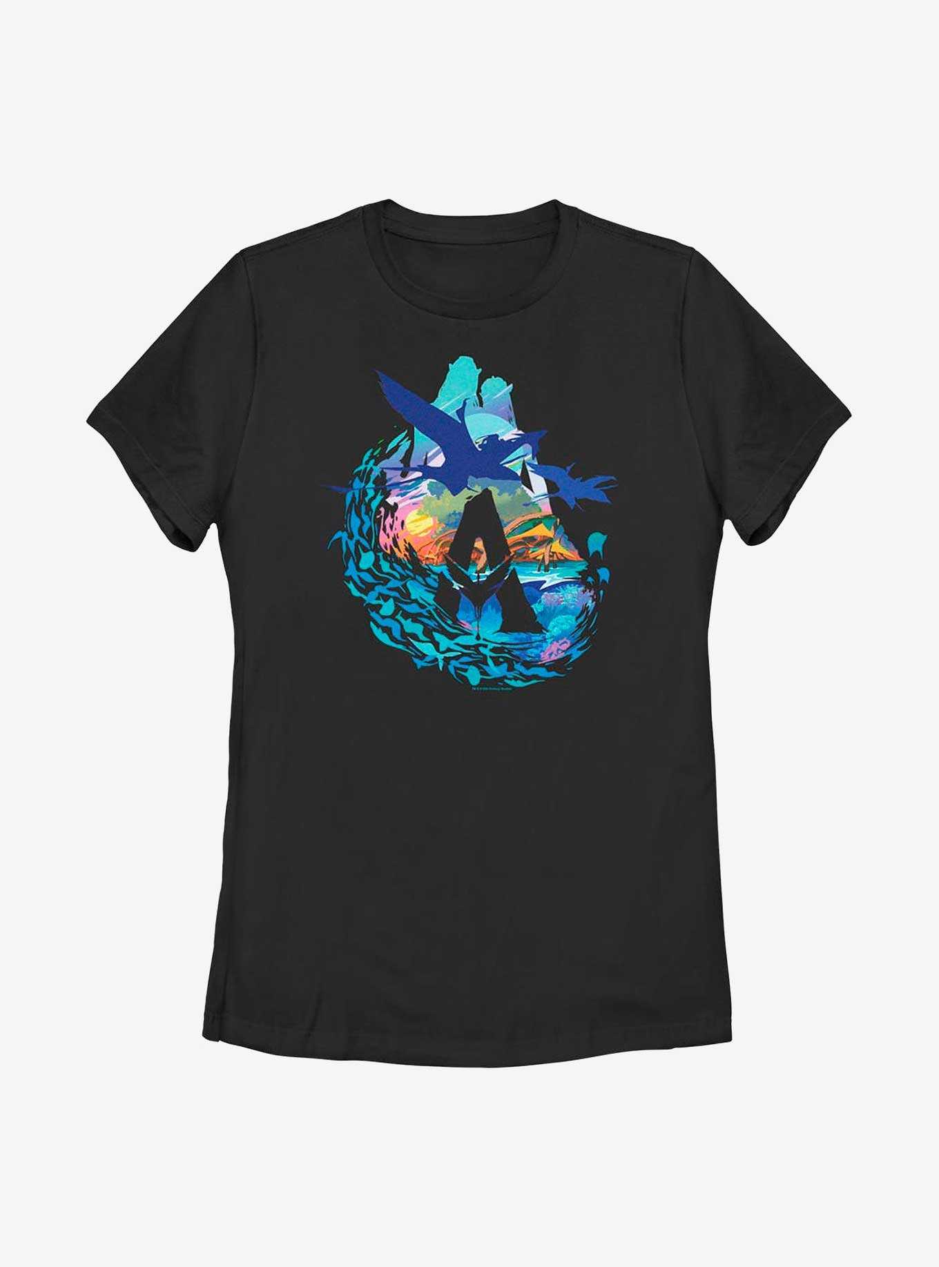 Avatar: The Way Of The Water Scenic Flyby Logo Womens T-Shirt, , hi-res