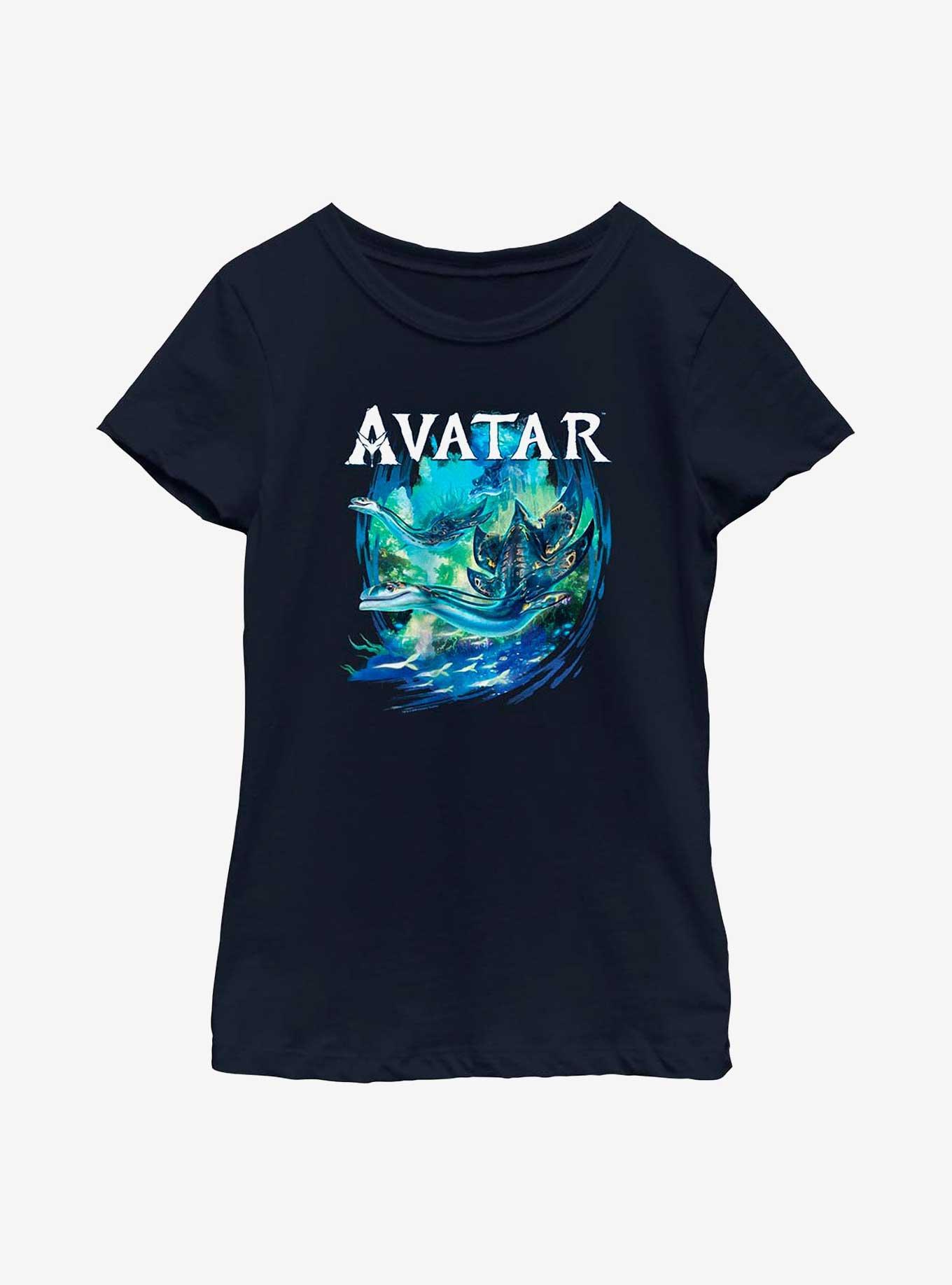Avatar: The Way Of The Water Explore Pandora Youth Girls T-Shirt, NAVY, hi-res