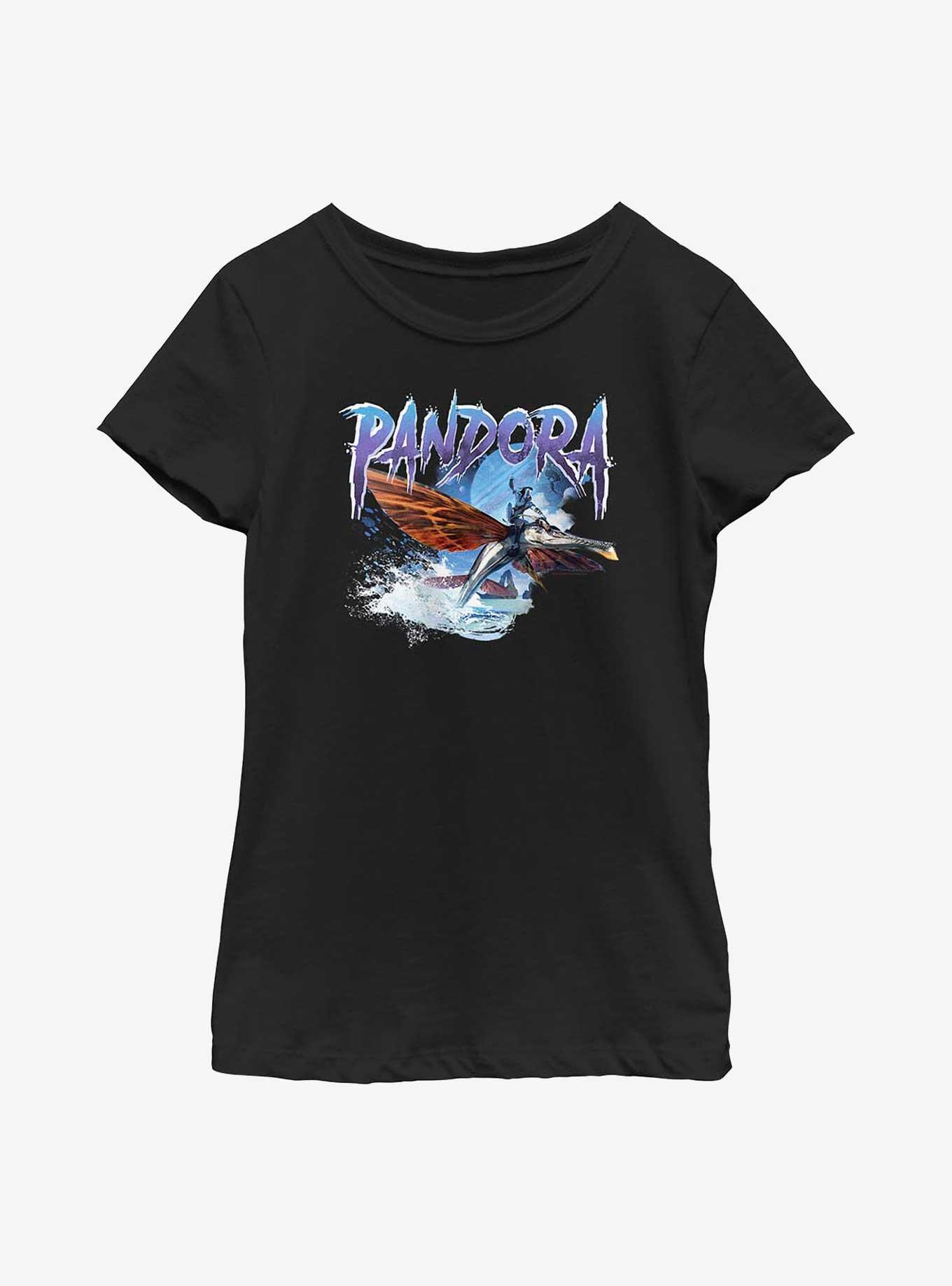 Avatar: The Way Of The Water Pandora Banshee Rider Youth Girls T-Shirt, BLACK, hi-res