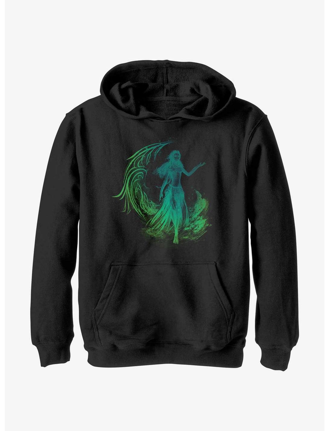 Avatar: The Way Of The Water Watercolor Avatar Lady Youth Hoodie, BLACK, hi-res