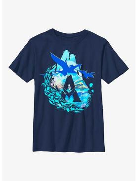 Avatar: The Way Of The Water Scenic Flyby Logo Youth T-Shirt, , hi-res