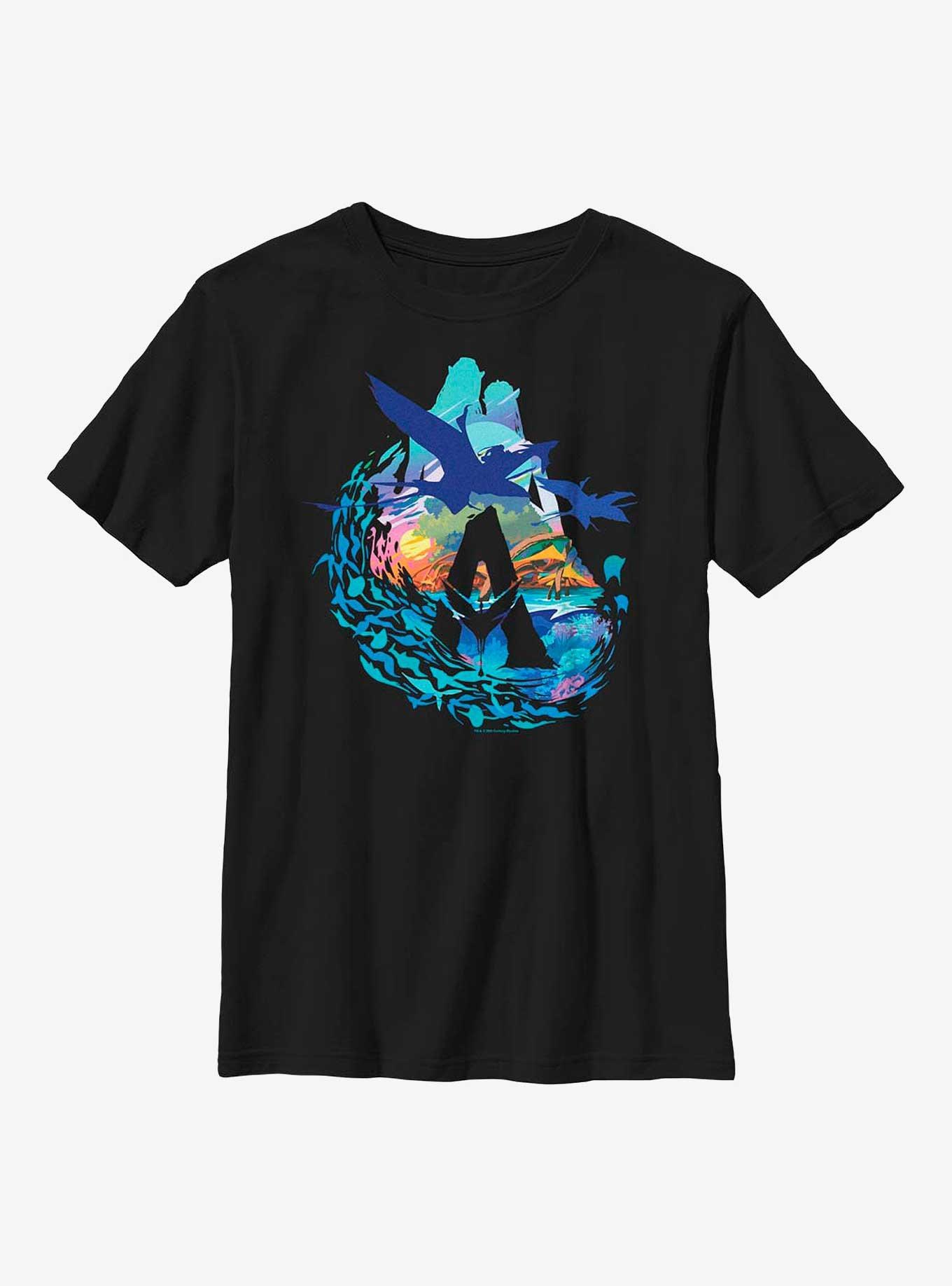 Avatar: The Way Of The Water Scenic Flyby Logo Youth T-Shirt, , hi-res