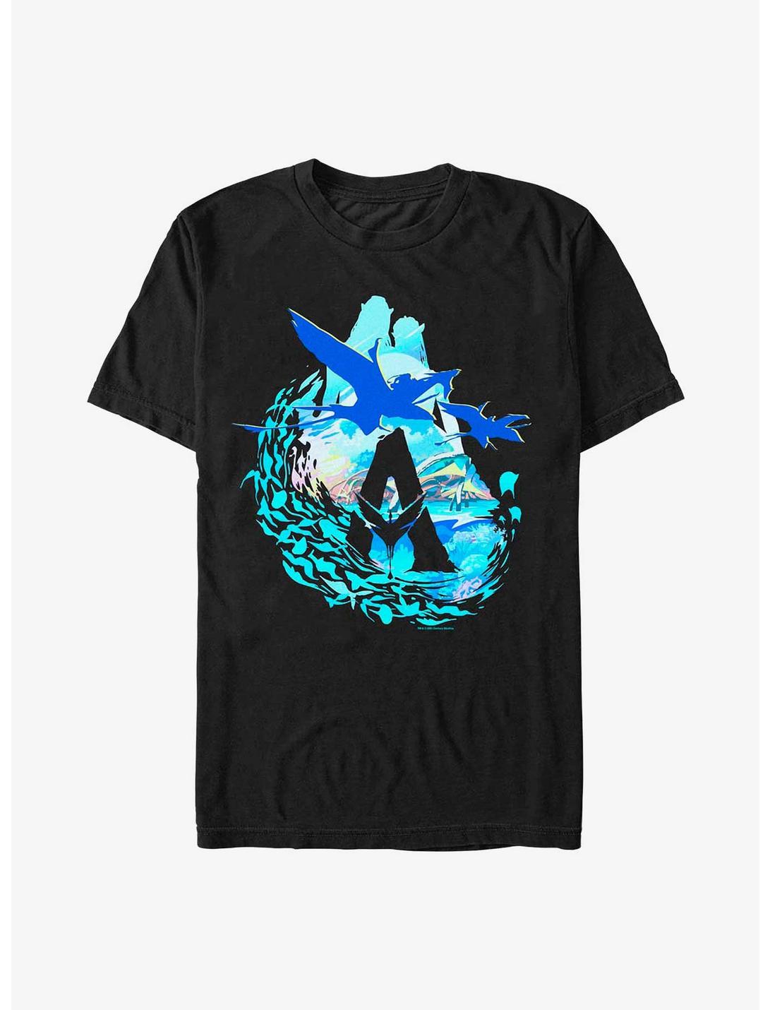 Avatar: The Way Of The Water Scenic Flyby Logo T-Shirt, BLACK, hi-res