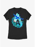 Avatar: The Way Of The Water Scenic Flyby Logo Womens T-Shirt, BLACK, hi-res