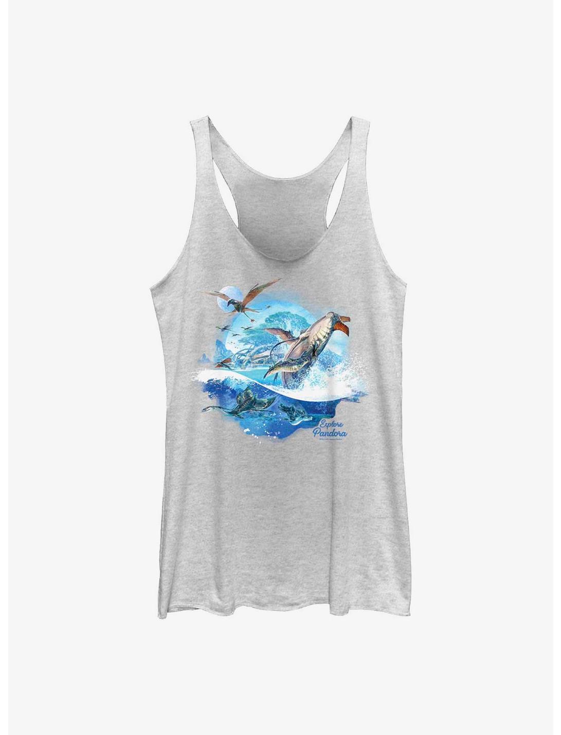 Avatar: The Way Of The Water Explore Pandora Womens Tank Top, WHITE HTR, hi-res